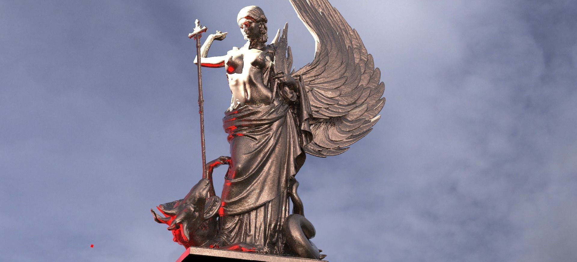 Medieval Angel slaying Dragon Collection 1 3D model_6