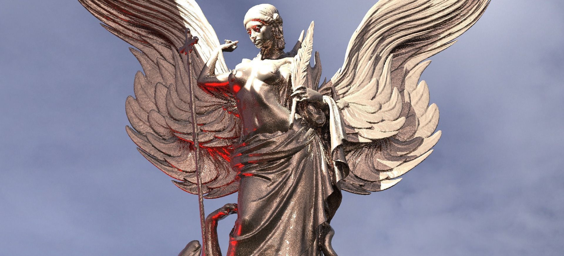 Medieval Angel slaying Dragon Collection 1 3D model_10