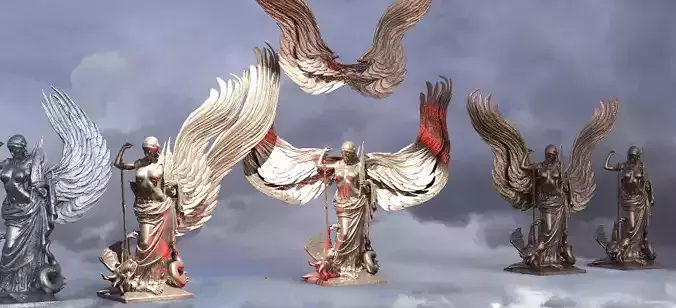 Medieval Angel slaying Dragon Collection 1 3D model