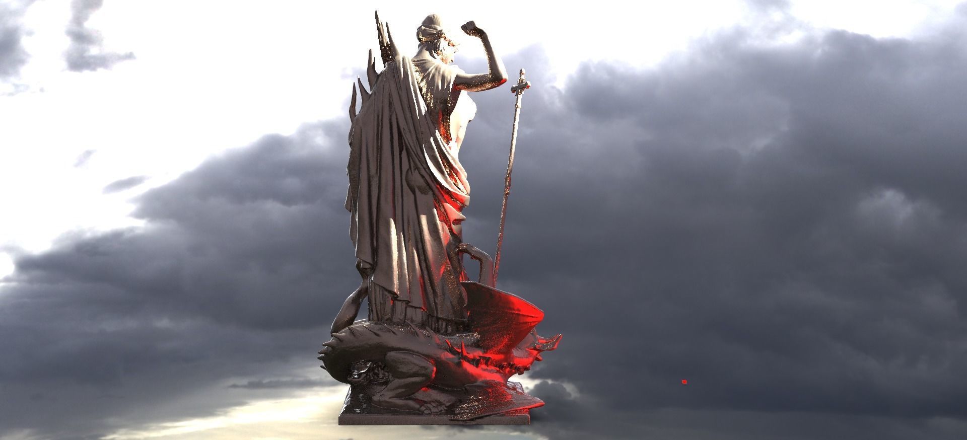 Medieval Angel slaying Dragon Collection 1 3D model_4