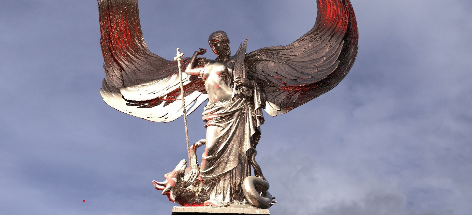 Medieval Angel slaying Dragon Collection 1 3D model_14