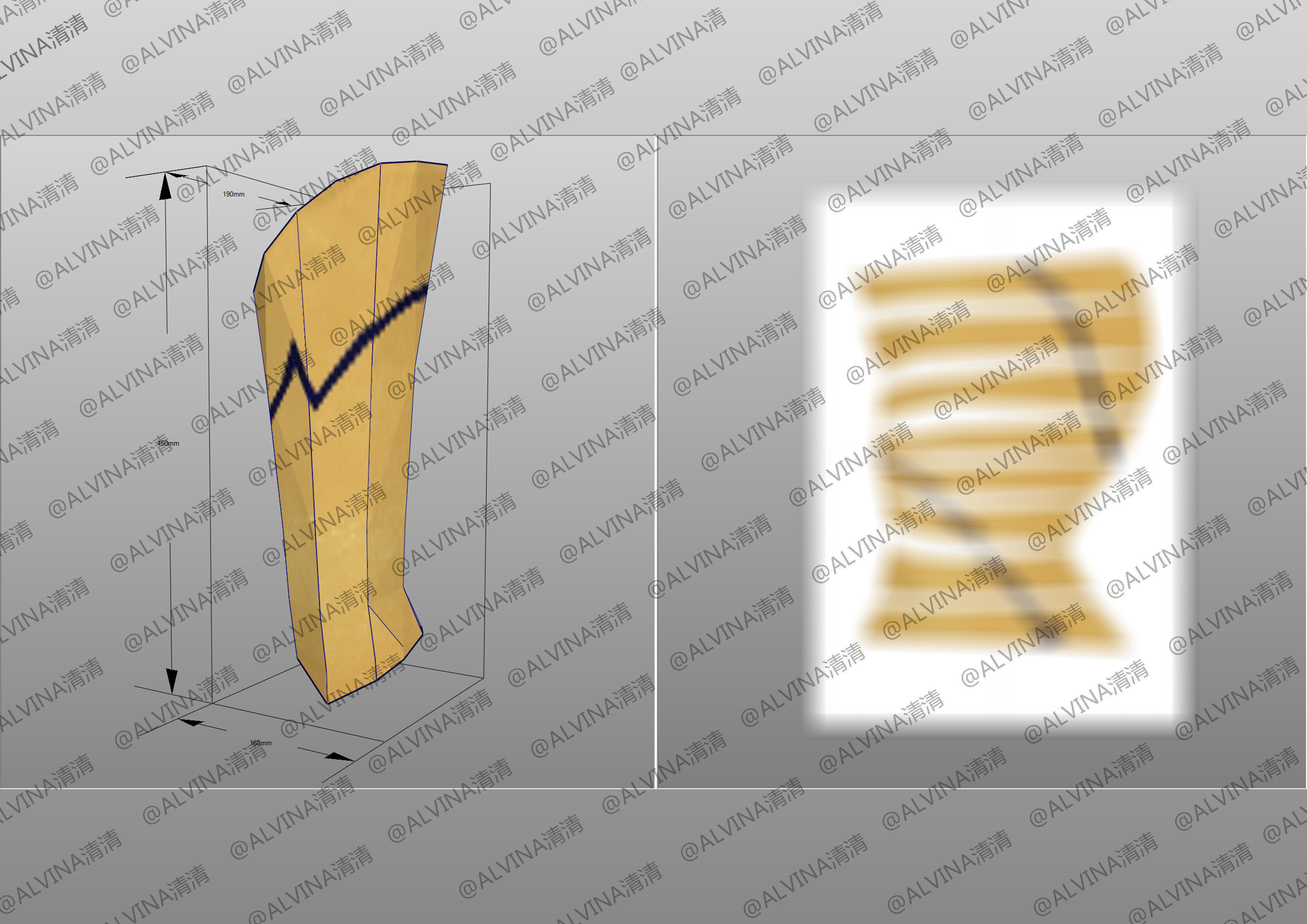 Fate Gilgamesh Armor - Cosplay Pepakura Foam Full Low-poly 3D model_13