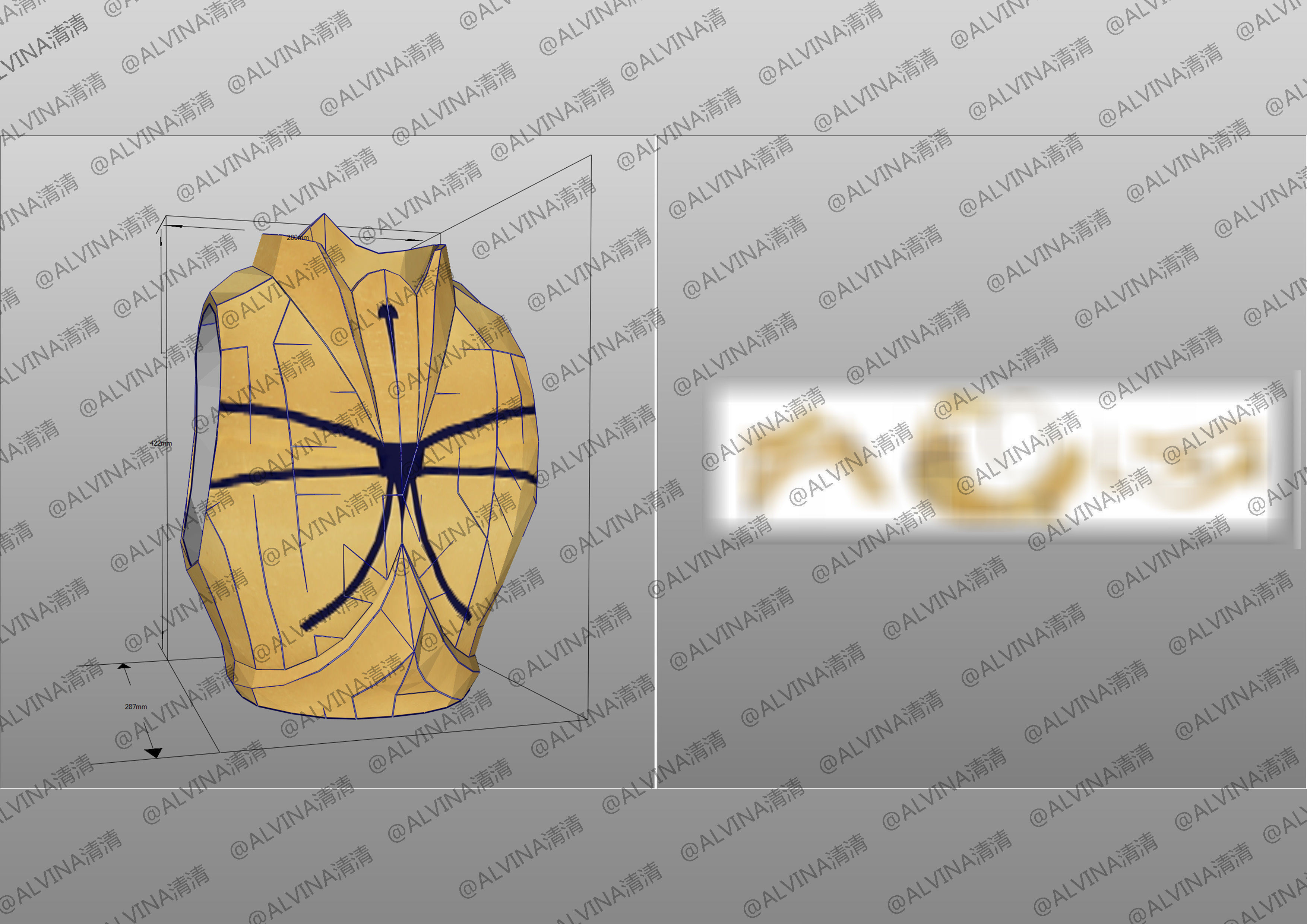 Fate Gilgamesh Armor - Cosplay Pepakura Foam Full Low-poly 3D model_5