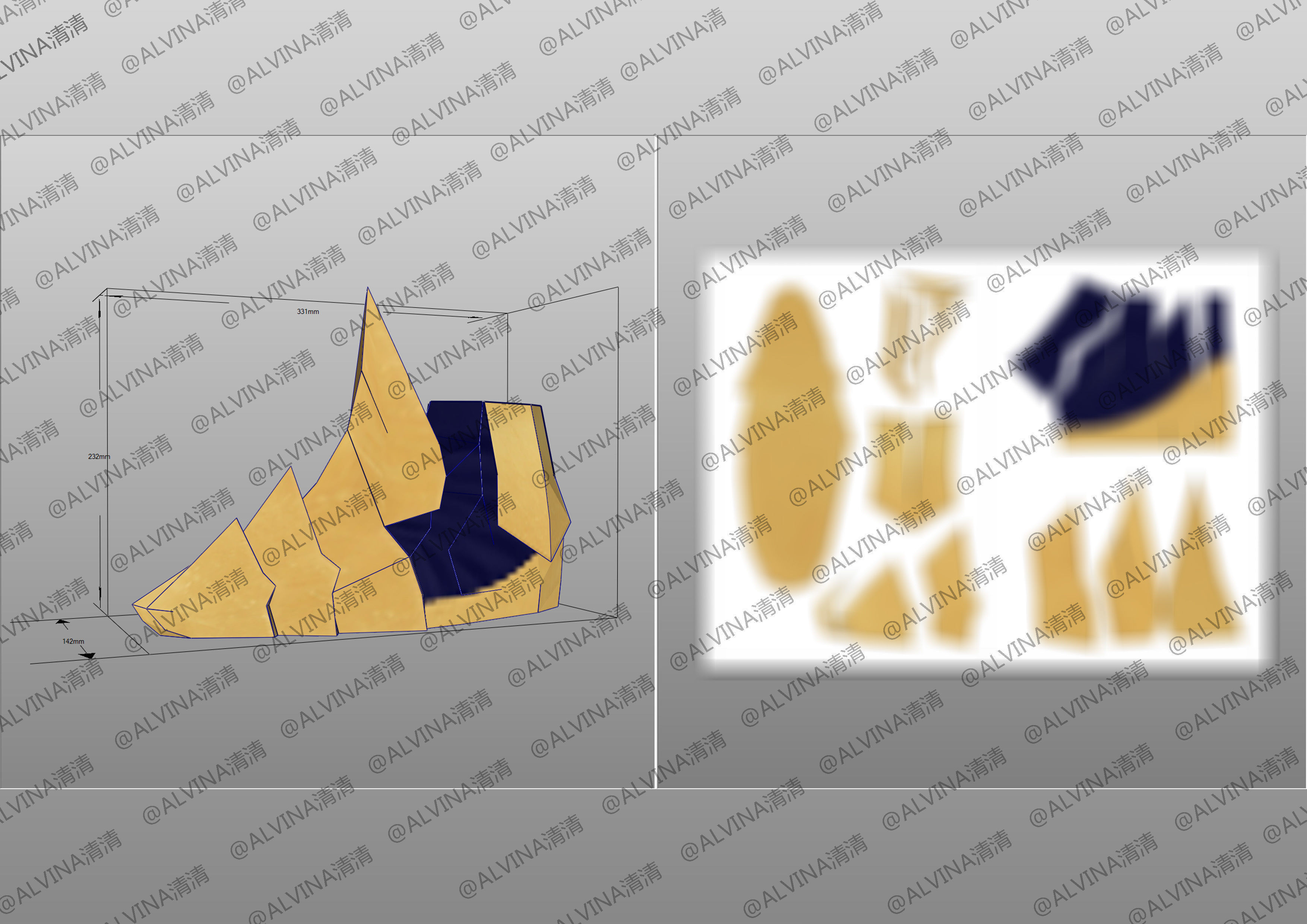 Fate Gilgamesh Armor - Cosplay Pepakura Foam Full Low-poly 3D model_15