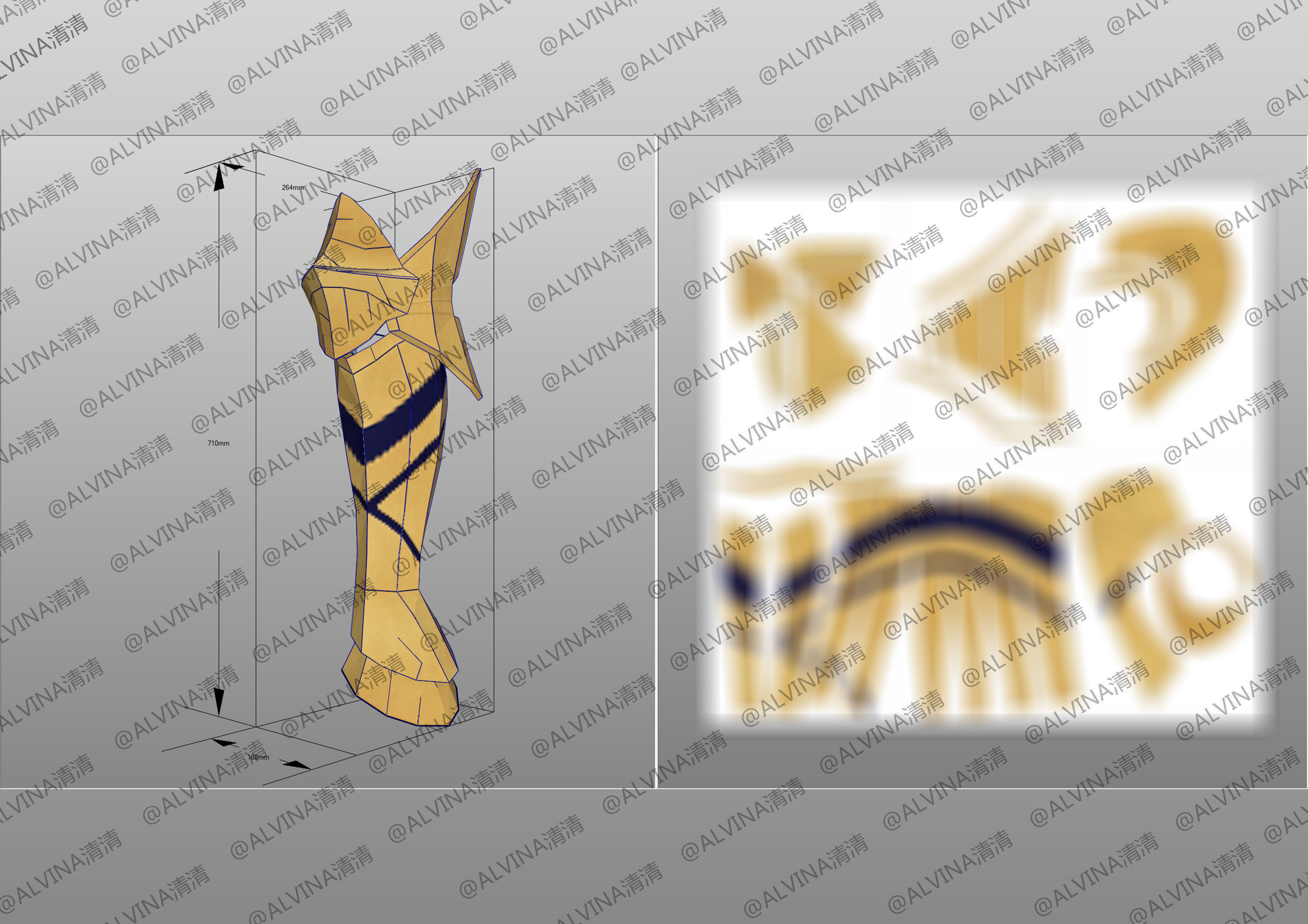 Fate Gilgamesh Armor - Cosplay Pepakura Foam Full Low-poly 3D model_14