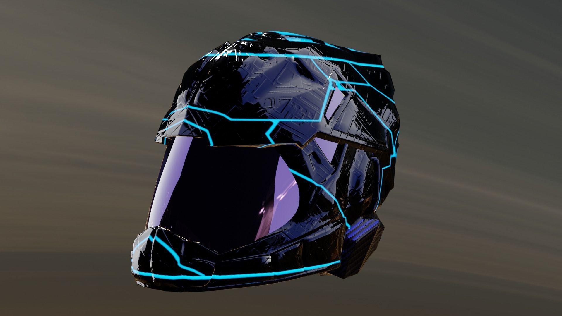 carbon helmet futuristic glow Low-poly 3D model_1
