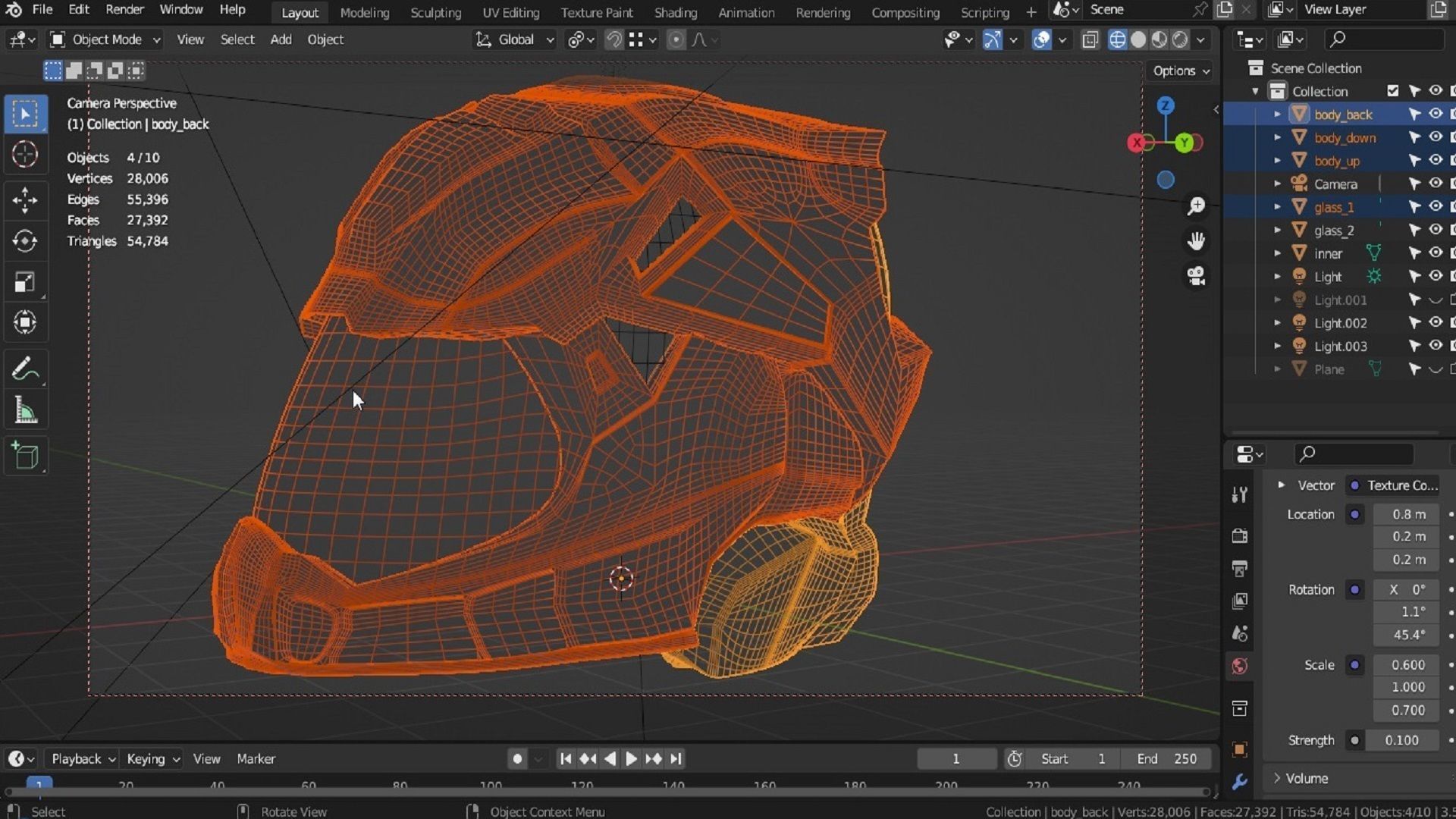 carbon helmet futuristic glow Low-poly 3D model_13