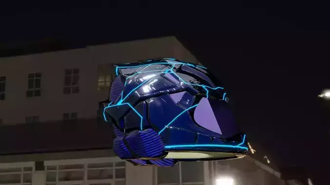 carbon helmet futuristic glow