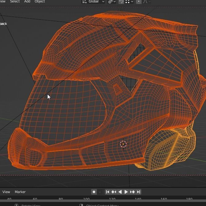 carbon helmet futuristic glow Low-poly 3D model_12