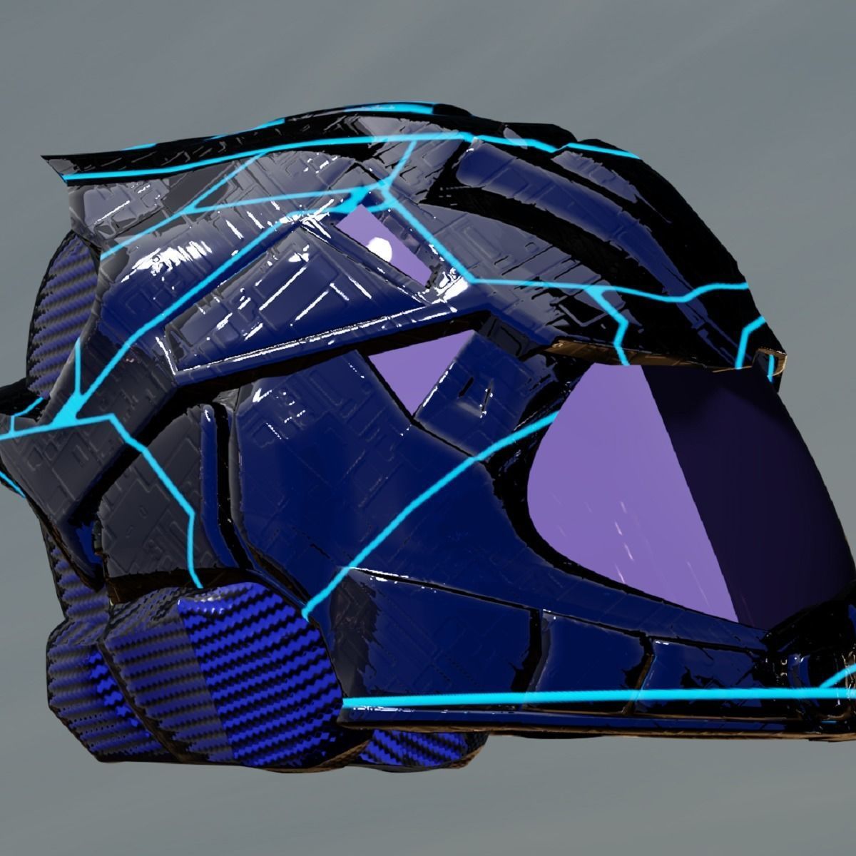 carbon helmet futuristic glow Low-poly 3D model_11