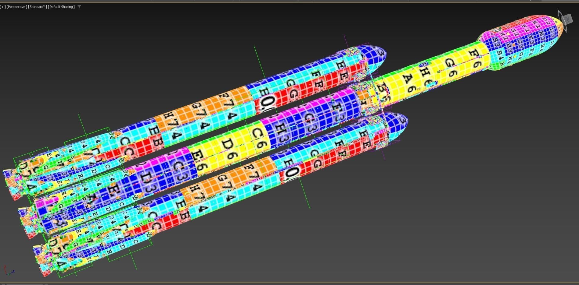SpaceX Falcon Heavy Rocket 3D model_32