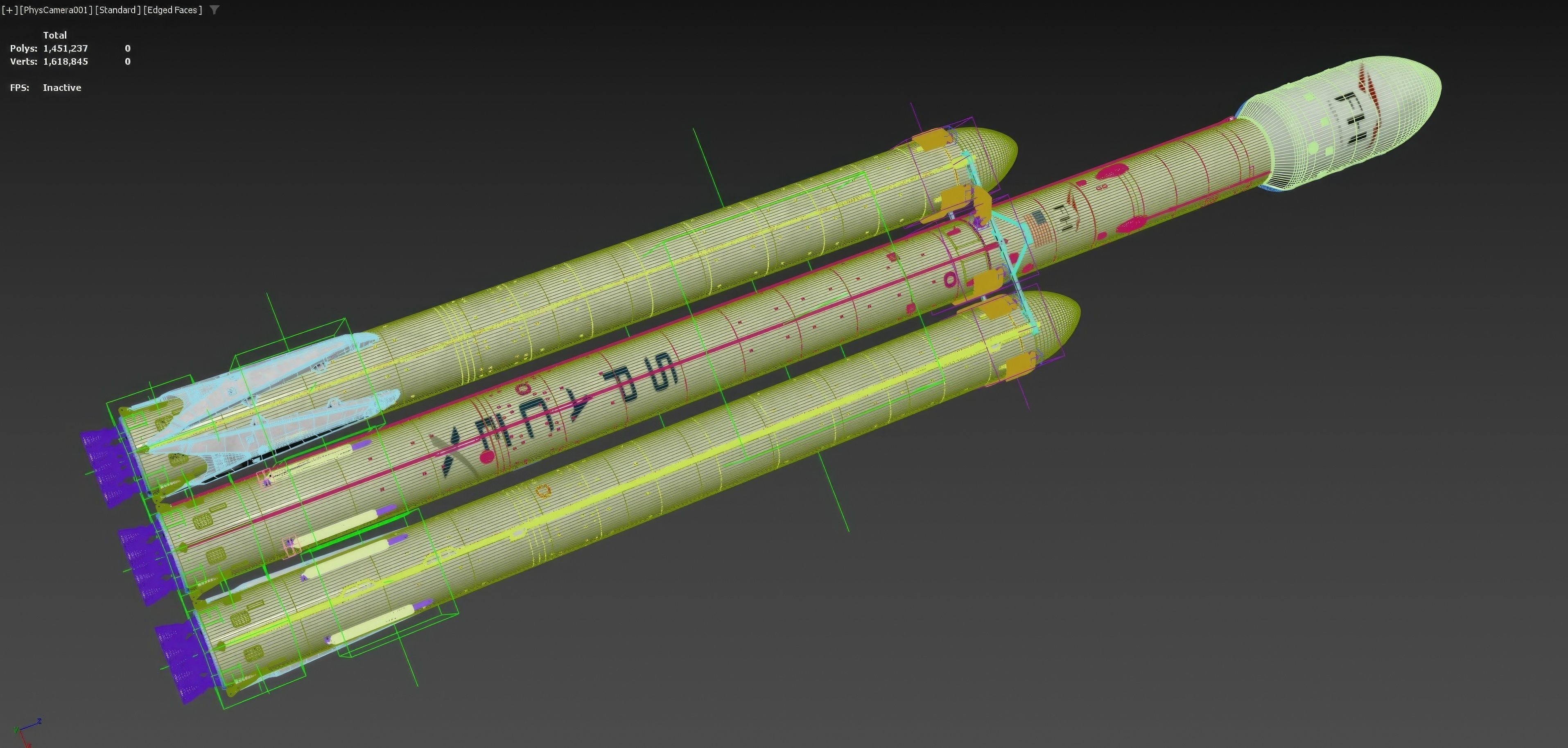 SpaceX Falcon Heavy Rocket 3D model_22