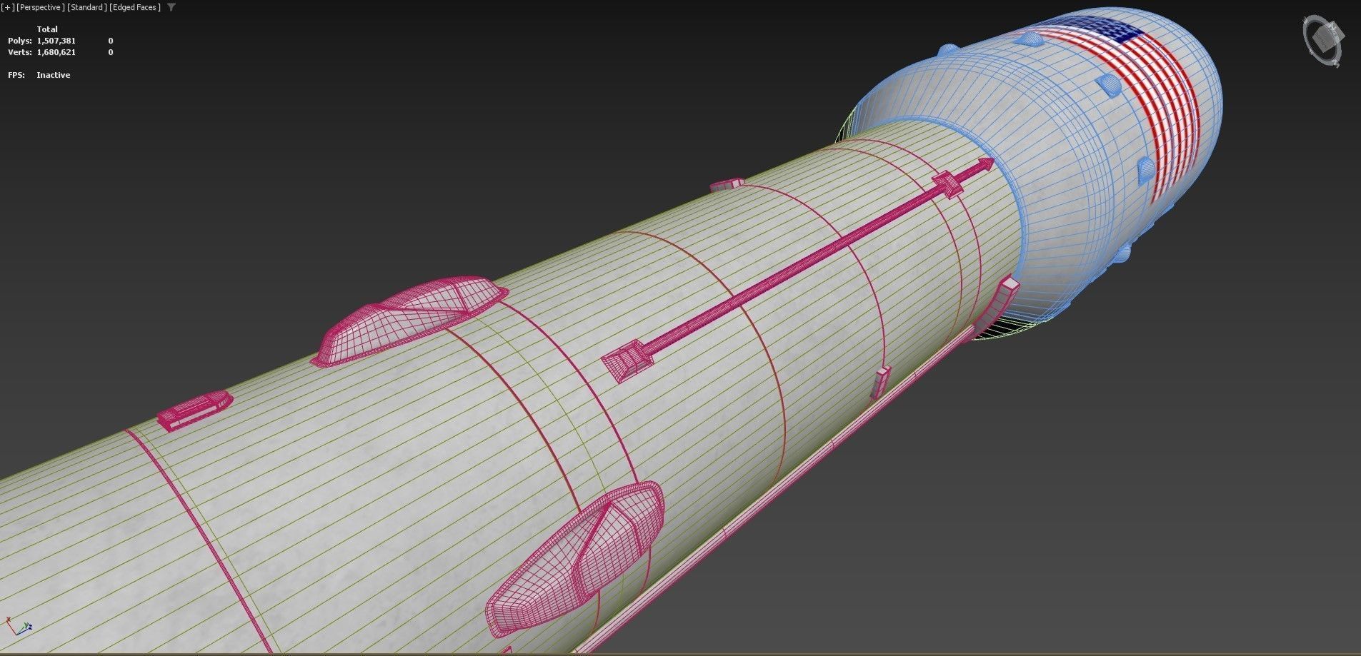 SpaceX Falcon Heavy Rocket 3D model_25