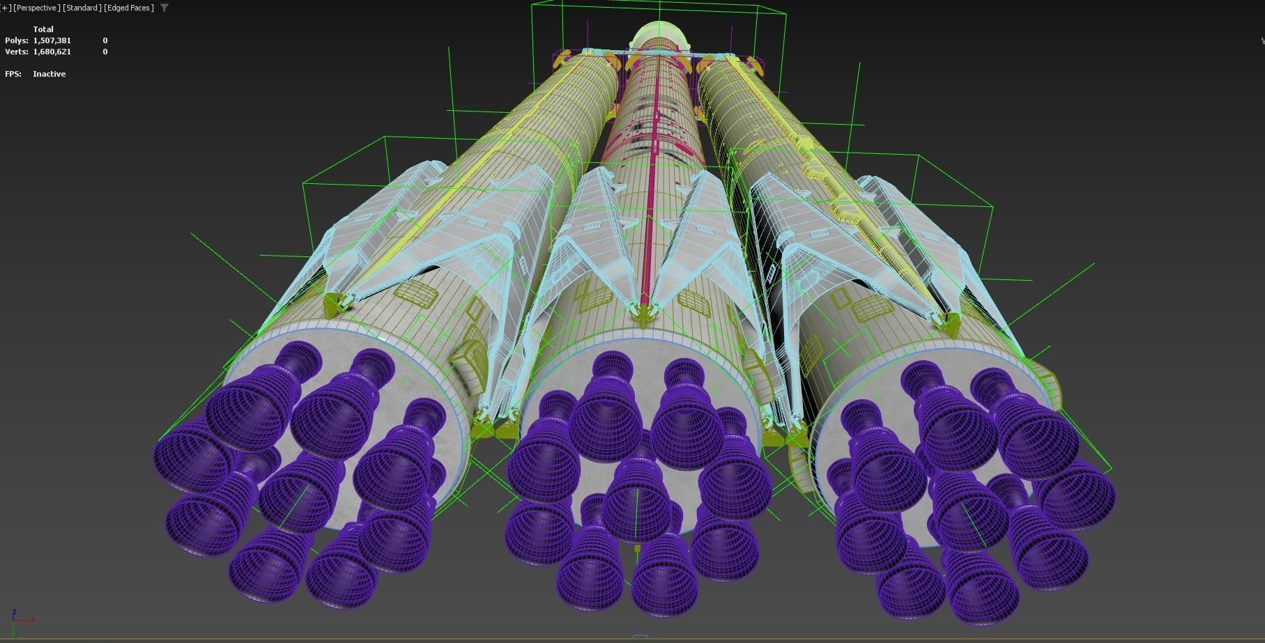 SpaceX Falcon Heavy Rocket 3D model_20