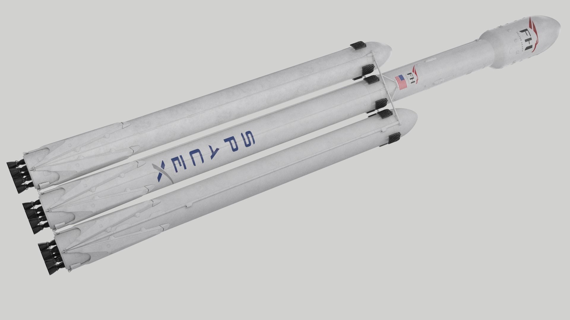 SpaceX Falcon Heavy Rocket 3D model_5