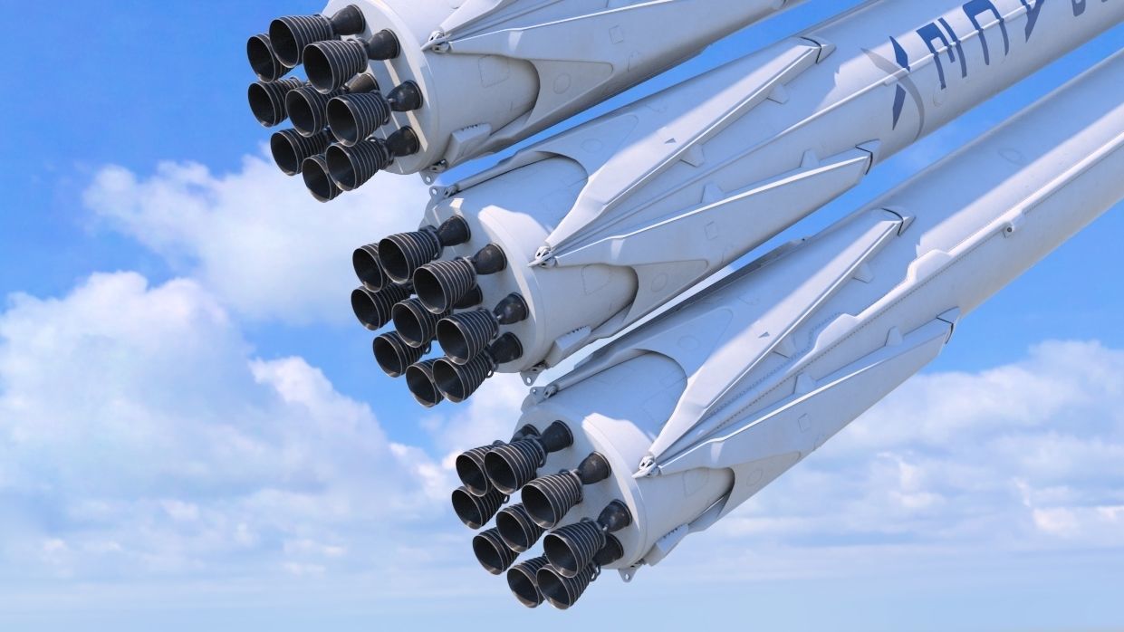 SpaceX Falcon Heavy Rocket 3D model_2