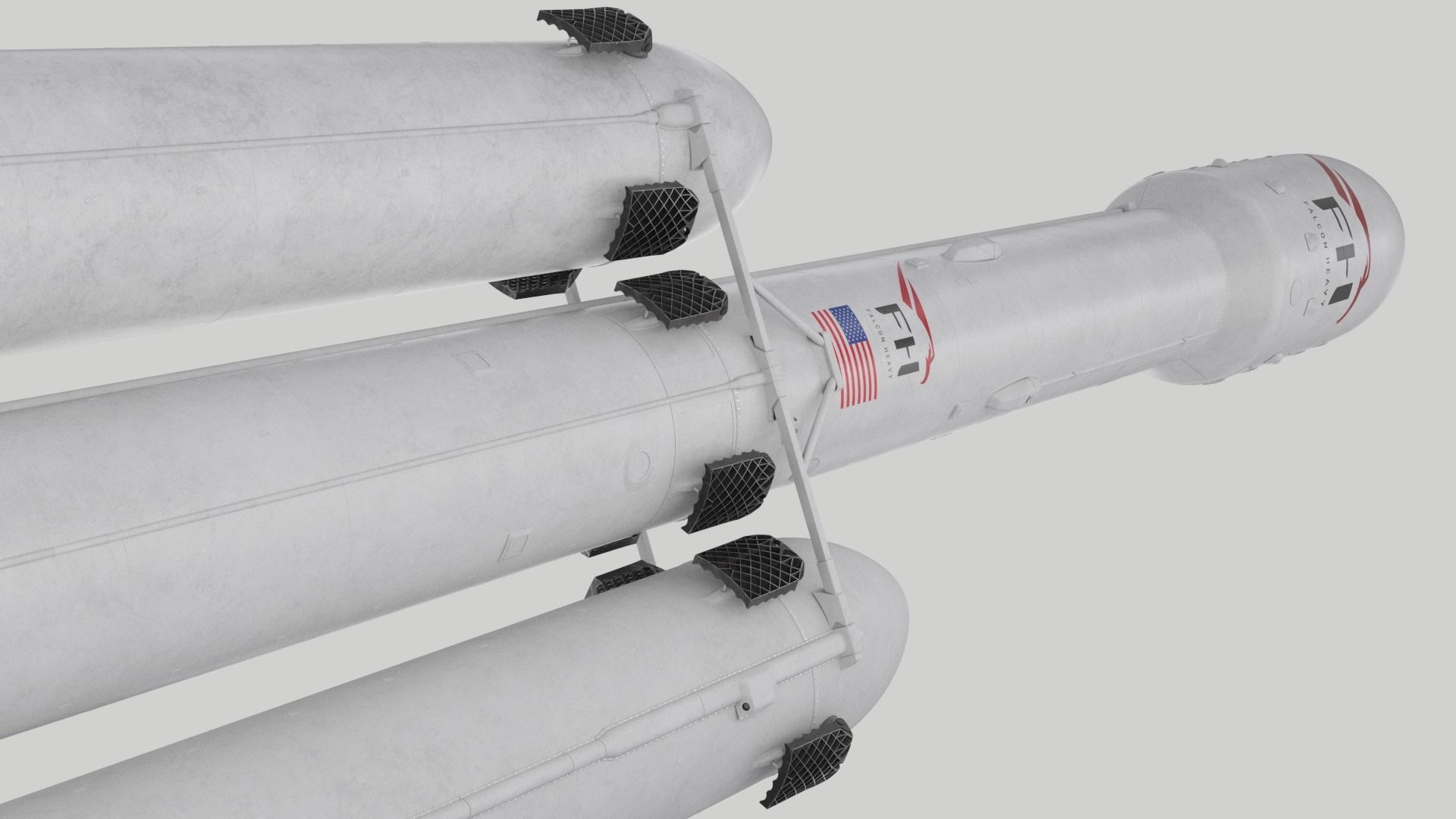 SpaceX Falcon Heavy Rocket 3D model_30
