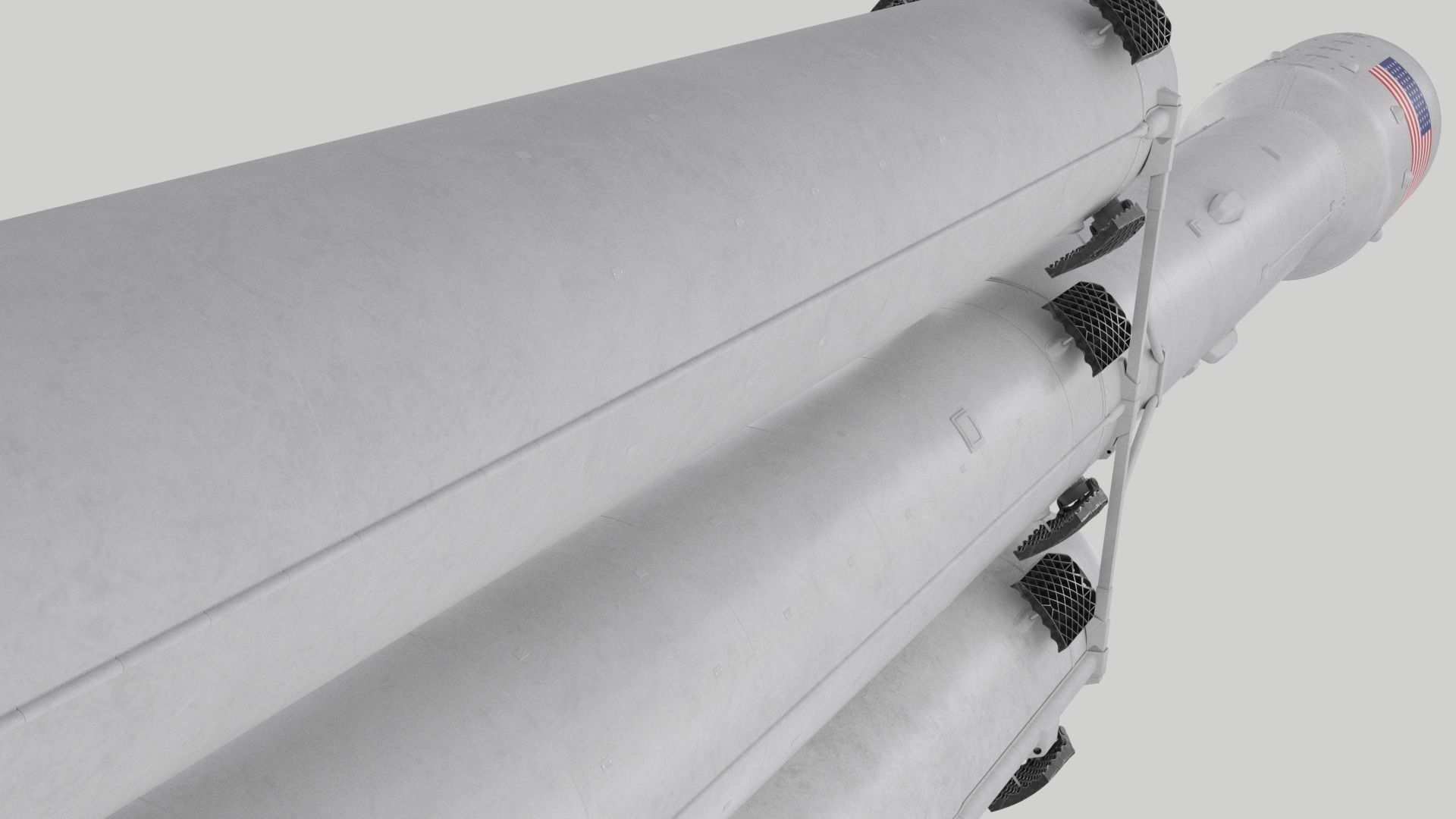 SpaceX Falcon Heavy Rocket 3D model_29