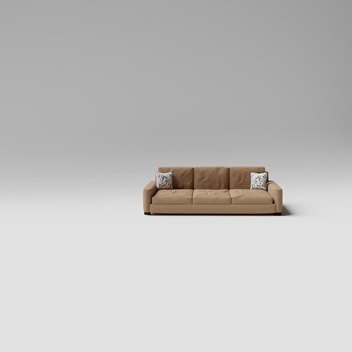 Sofa Couch With White Small Pillows - Sofa Model For Living Room 3D model 7