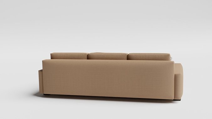 Sofa Couch With White Small Pillows - Sofa Model For Living Room 3D model 6