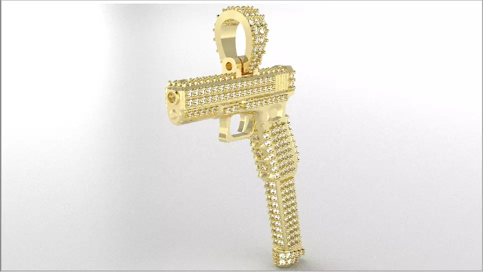 Iced Pistol Pendent 3D print model_0