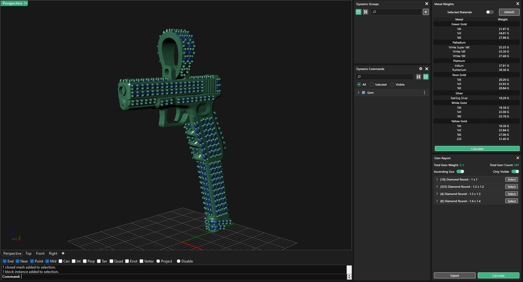 Iced Pistol Pendent 3D print model_2