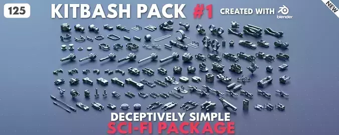 Sci-Fi Greeble Kitbash Pack 125 Models