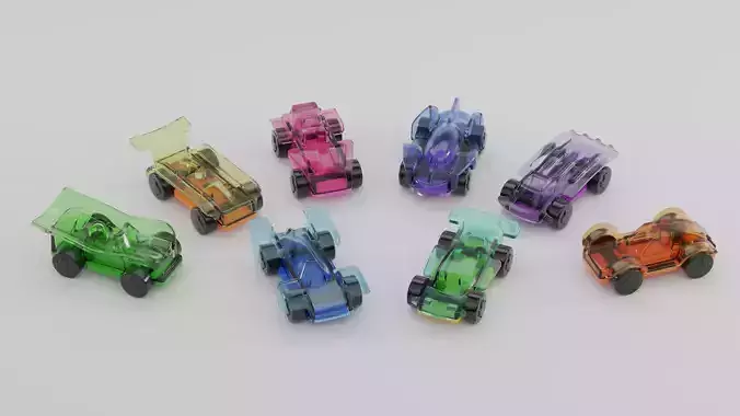 Plastic Toy Cars 3D model