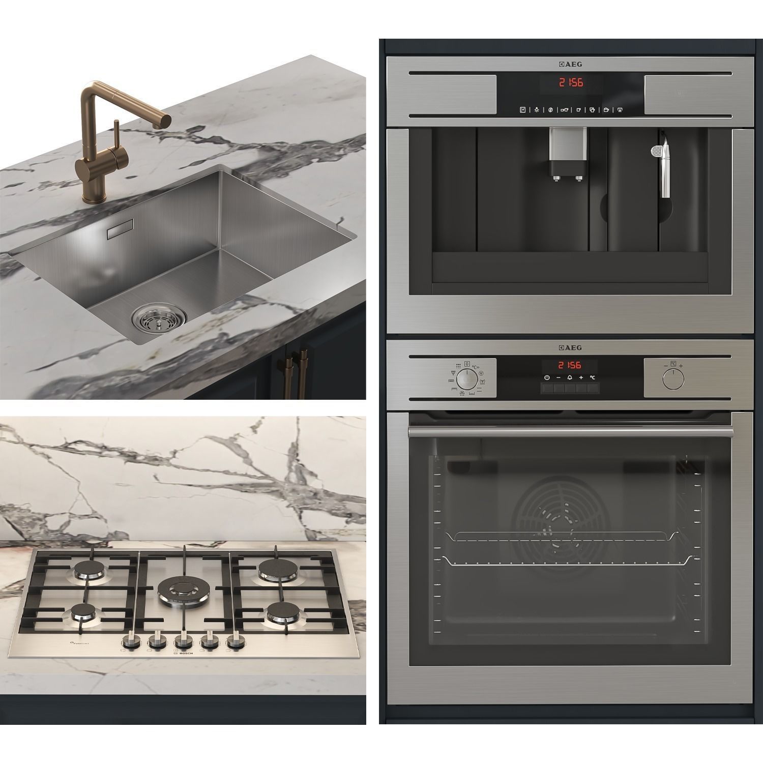 neoclassical kitchen 3D model_2