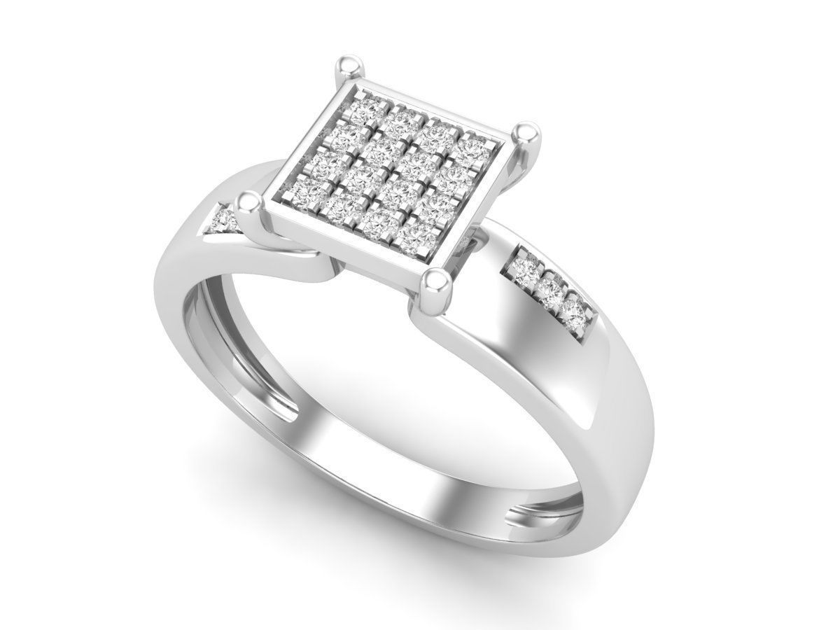 AV 472 Ladies Square Frame Micro Pave Promise Ring 3D print model_15