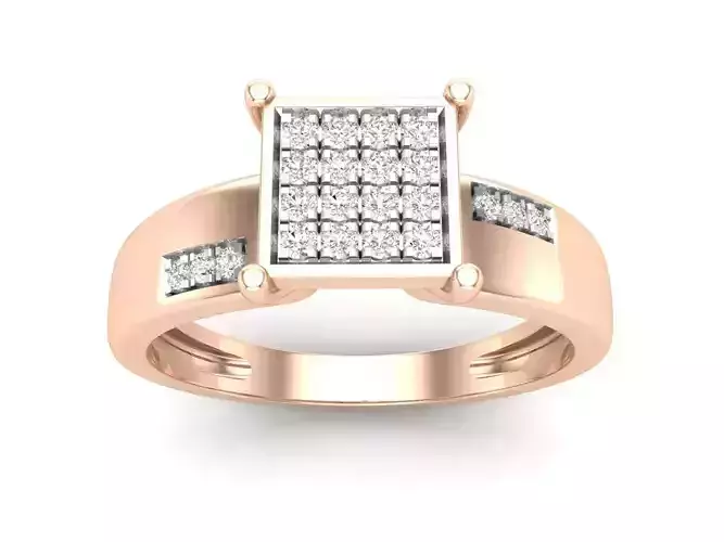 AV 472 Ladies Square Frame Micro Pave Promise Ring