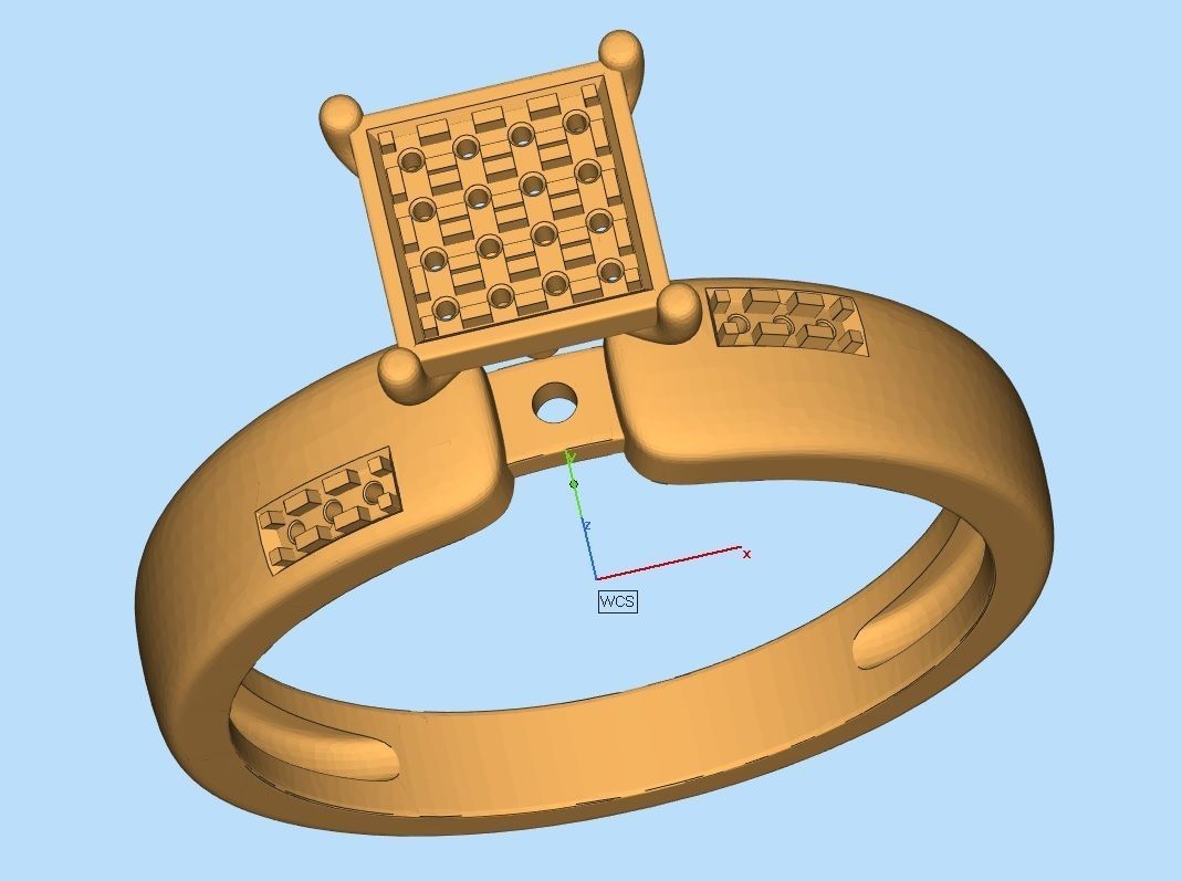 AV 472 Ladies Square Frame Micro Pave Promise Ring 3D print model_13