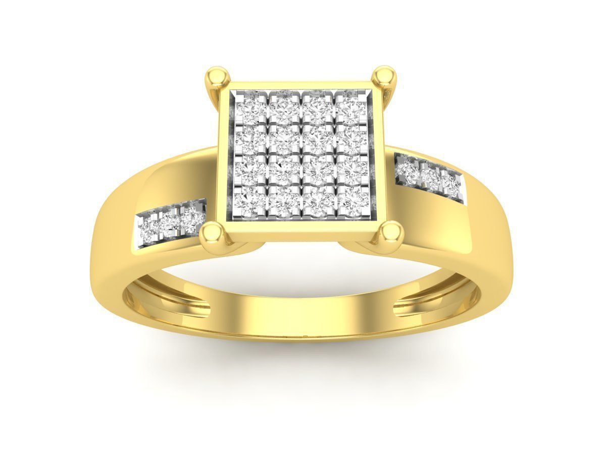 AV 472 Ladies Square Frame Micro Pave Promise Ring 3D print model_1