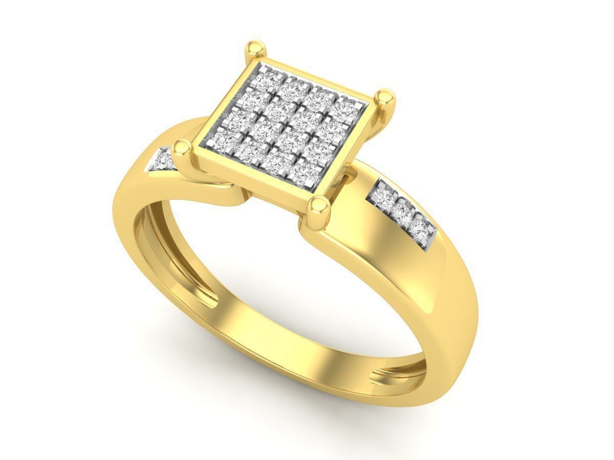 AV 472 Ladies Square Frame Micro Pave Promise Ring 3D print model_14