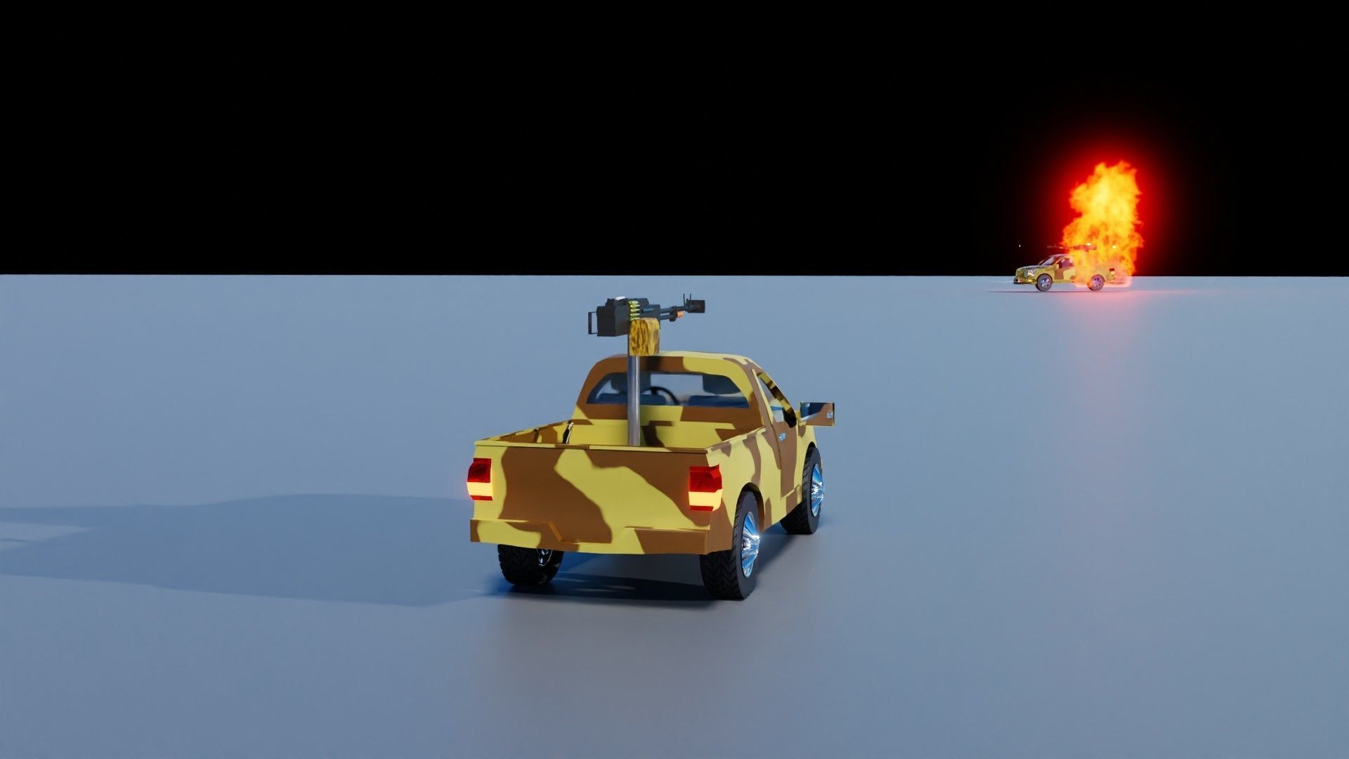 Fighting Verhicle Machine Gun Firing Low-poly 3D model_9