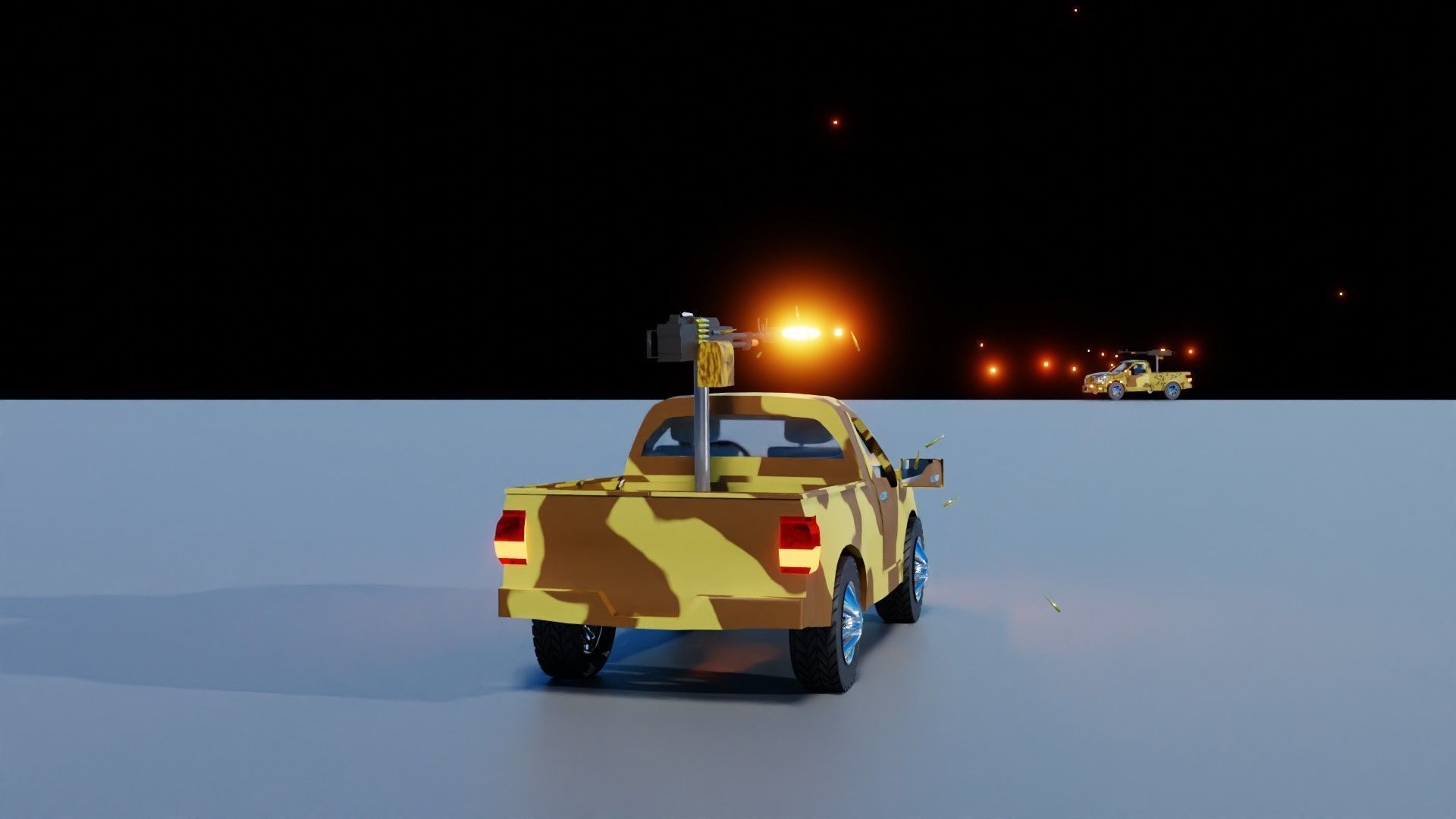 Fighting Verhicle Machine Gun Firing Low-poly 3D model_8