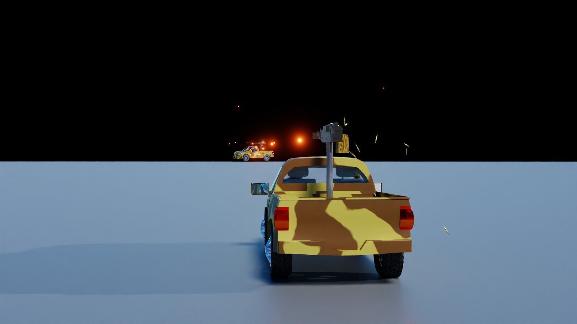 Fighting Verhicle Machine Gun Firing Low-poly 3D model_7