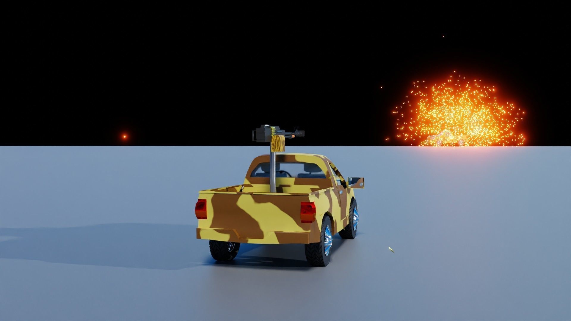 Fighting Verhicle Machine Gun Firing Low-poly 3D model_5