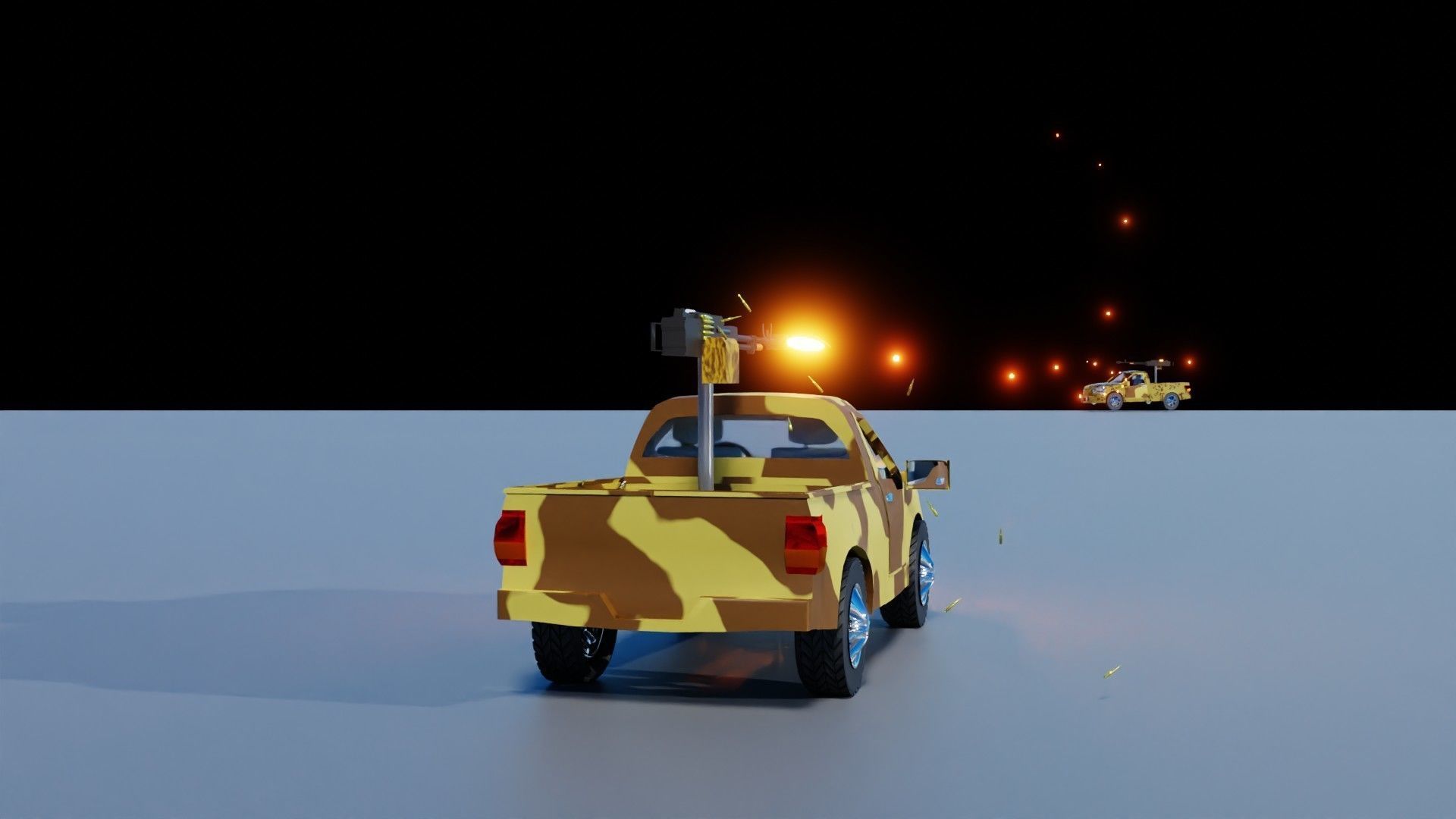 Fighting Verhicle Machine Gun Firing Low-poly 3D model_4