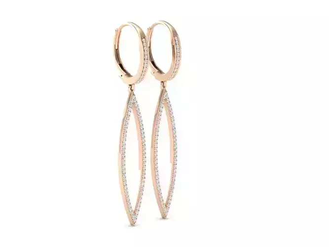 AV 473 Ladies Marquise Shaped Dangling Drop Earrings