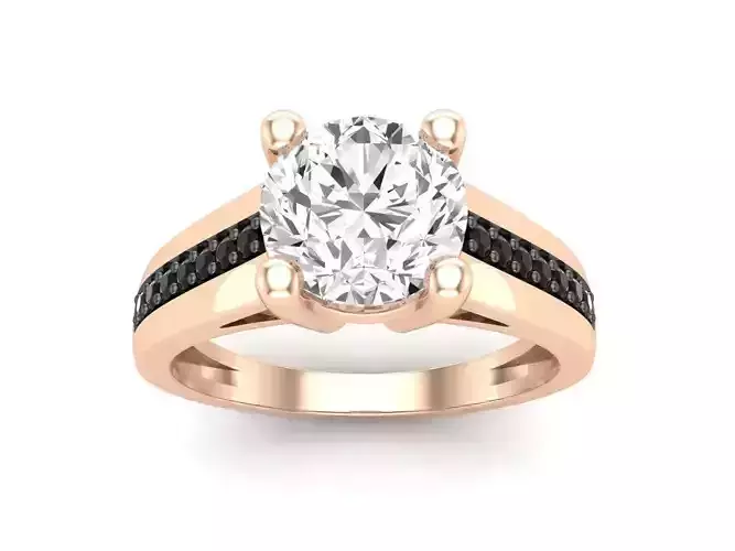 AV 474 Ladies Bridal Solitaire With Accents Engagement Ring 3D print model