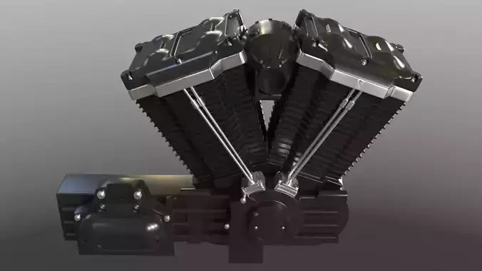 3D V-Twin Engine