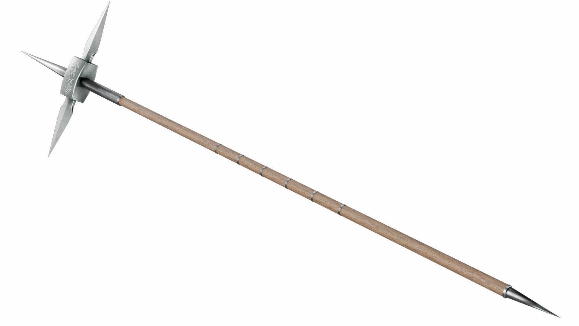Cross tipped spear Low-poly 3D model_4