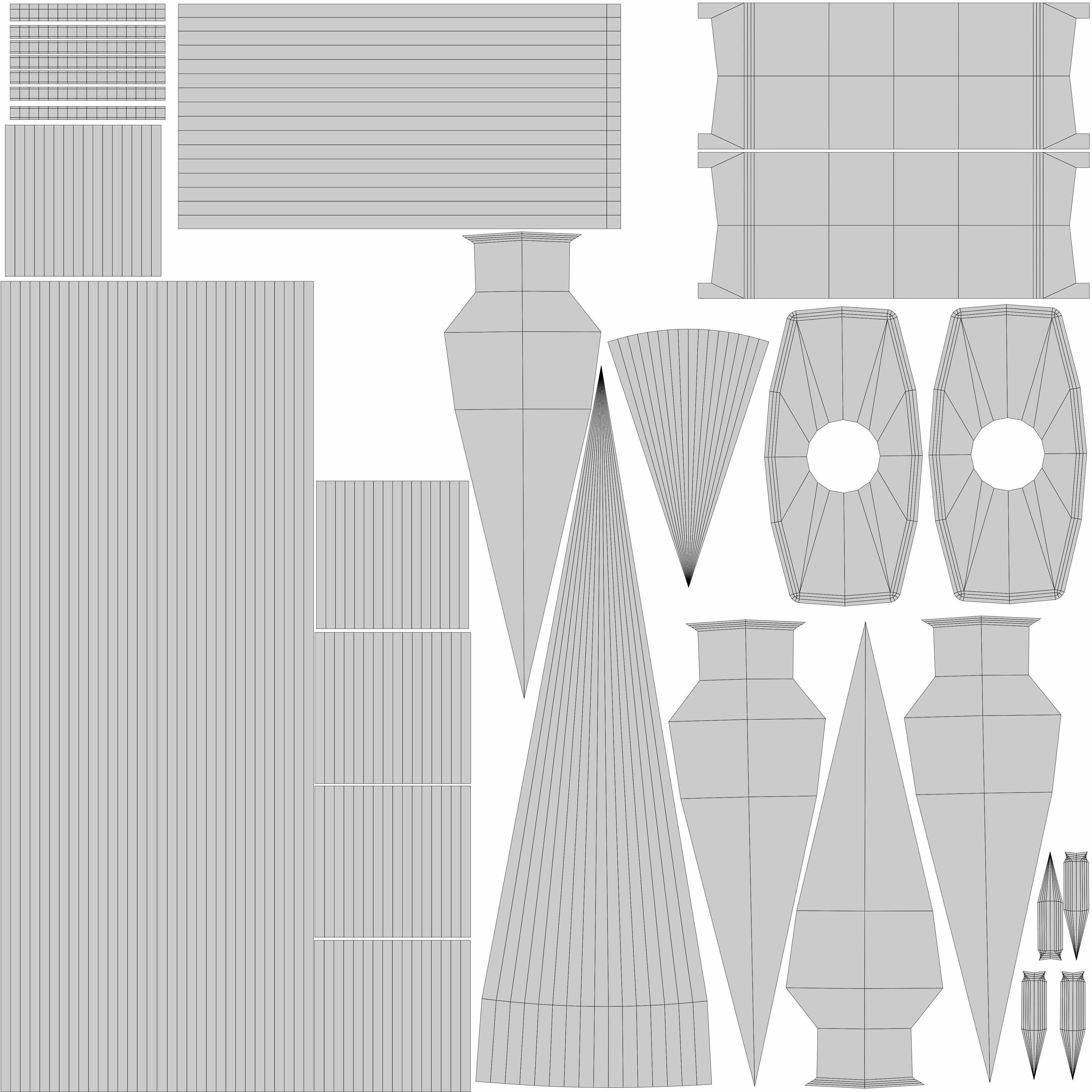 Cross tipped spear Low-poly 3D model_8