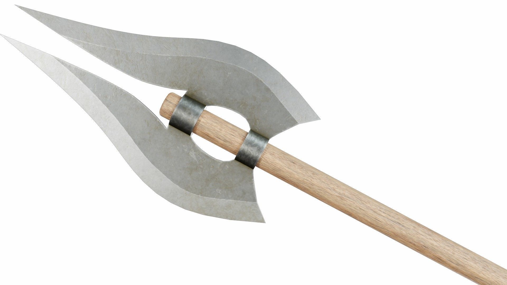 Double poleax Low-poly 3D model_2