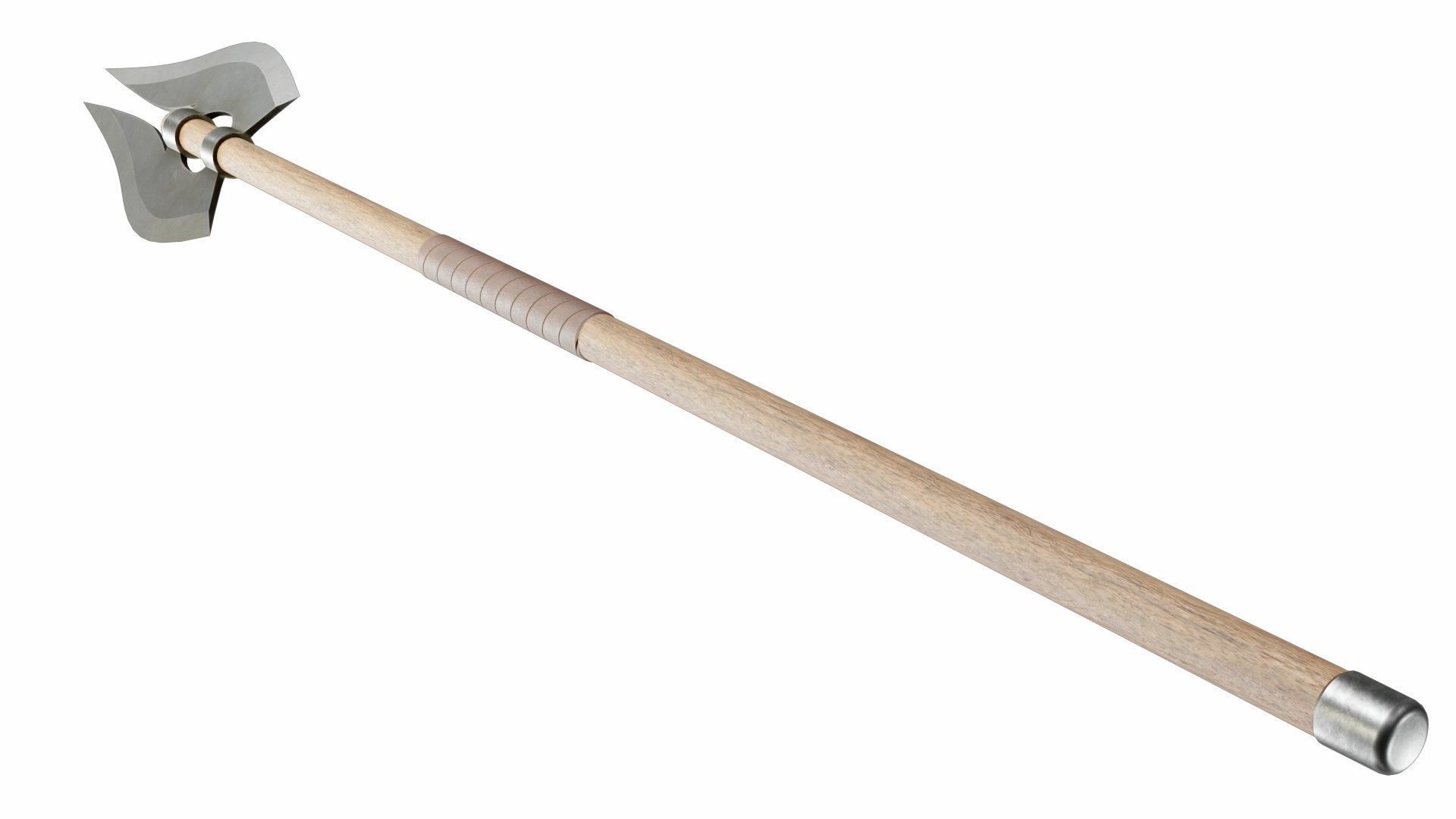 Double poleax Low-poly 3D model_4