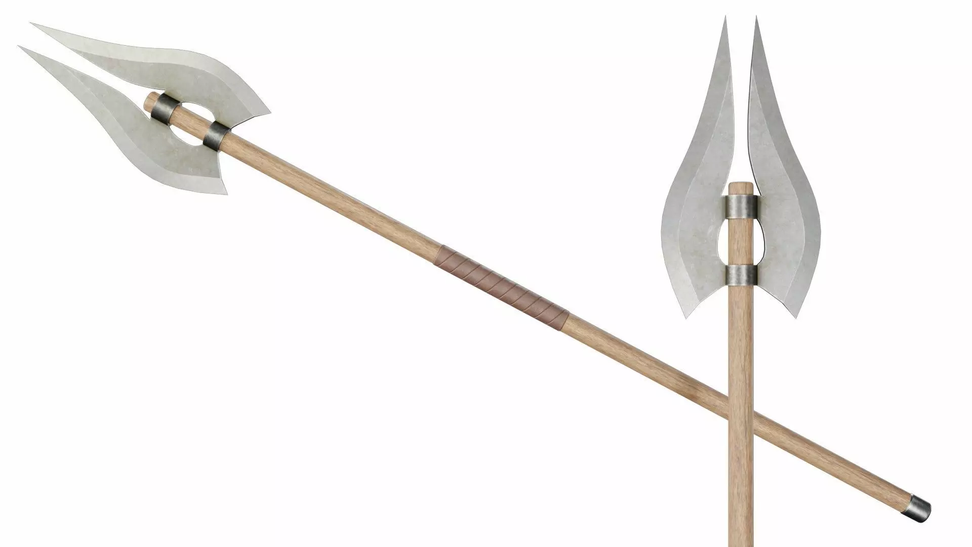 Double poleax Low-poly 3D model_0