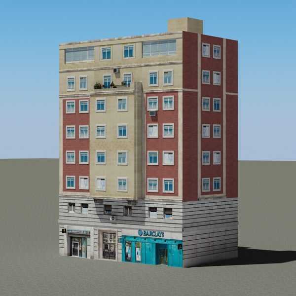 Building Collection 77-80 Low-poly 3D model_19