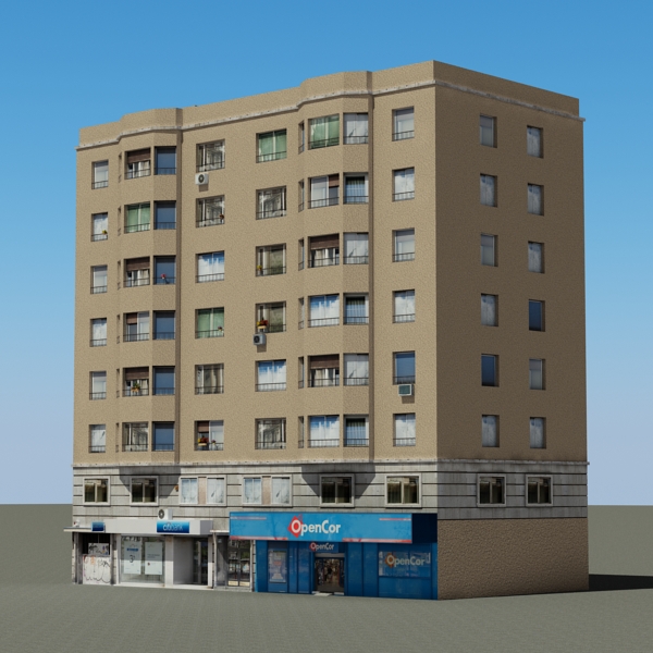 Building Collection 77-80 Low-poly 3D model_36