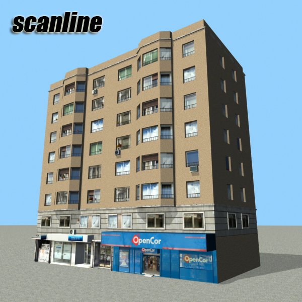 Building Collection 77-80 Low-poly 3D model_42